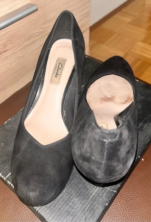 Clarks Pumps Samt Schwarz