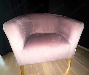 Lounge Sessel Samt in Altrosa