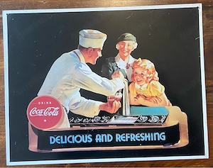 Werbeblechschild Coca Cola