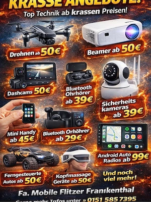 drohnen dashcam uvm. 