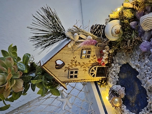 Handgemachtes Maritimes Miniatur-Diorama   "Hafen der Ruhe" mit LED-Beleuchtung Bild 3