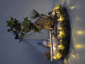 Handgemachtes Maritimes Miniatur-Diorama   "Hafen der Ruhe" mit LED-Beleuchtung Bild 2
