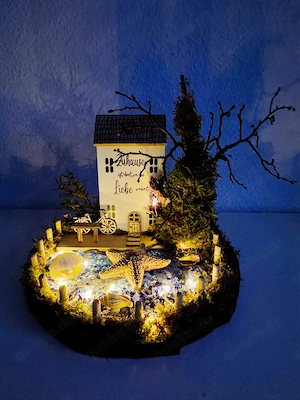 Handgefertigtes "Meeresglitzern Zuhause" mit LED-Beleuchtung