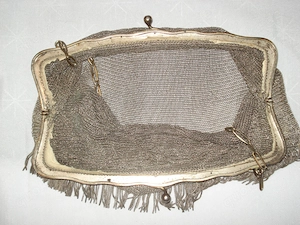 Antikes silber Handtäschchen, Kettentasche, ca. 1900 Bild 3