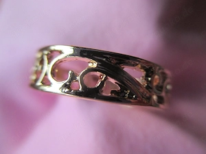 NEU DESIGNER Barock Rokoko Blumen Blüten Cut Out Optik Ring gold