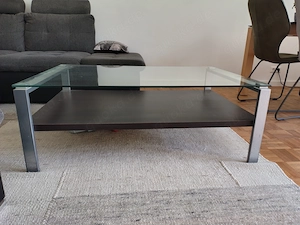 Couchtisch Glas und Holz 