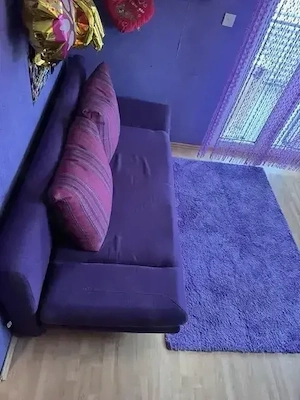 zu verschenken - Schlafcouch Farbe Blau incl. 2 Kissen   Guter Zustand   Wenig benutzt Bild 2