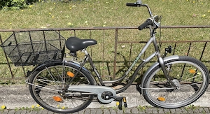 Stadtfahrrad Bavaria Line Lizzard für Damen, 26 Zoll, Nabenschaltung, Nabendynamo, Korb, Beleuchtung