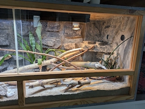 Terrarium 120x50x50 mit Lampen und Rückwand 