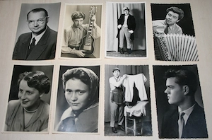18 Portraitfotos in verschiedenen Größen um 1960