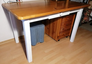Holztisch 120 x 80 mit Schublade