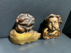 Engelsköpfe   Handgeschnitzt   Echt Holz   Barock Stil