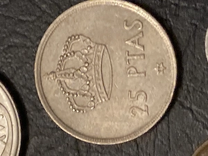 Münze Münzen Umlaufmünze Spanien 25 Pesetas 1975 im Stern 78