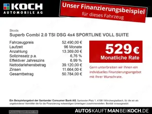Skoda Superb Combi 2.0 TSI DSG 4x4 SPORTLINE VOLL SUITE Bild 2