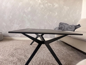 Hom in COUCHTISCH Klarglas 115 60 40 cm rechteckig Schwarz Mamor