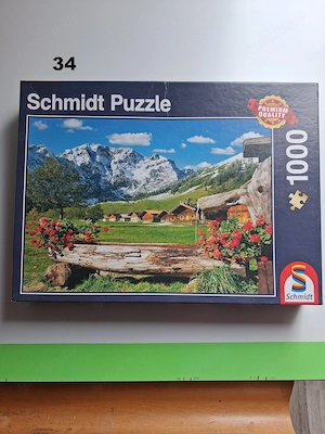 Puzzle 1000 Teile, Schmidt: Blick ins Bergidyll