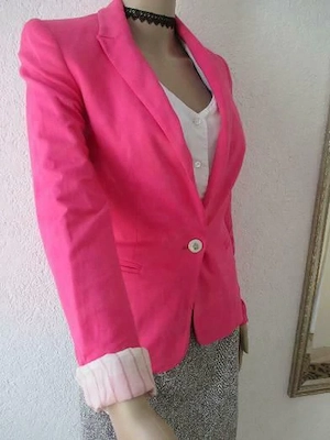 NEU Edel Old School Club- Style Anzug Kostüm BLAZER "ZARA Basic" Gr. 34  XS Barbie- pink
