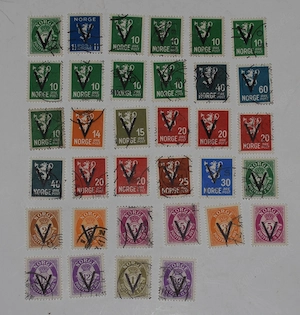 Briefmarken mit V Aufdruck - Norwegen 1941
