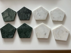 Untersetzer-Set aus 8x handgefertigten Marmor neuwertig
