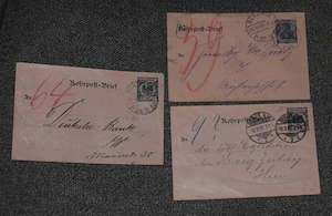 Rohrpost - 4 Karten und 1 Brief