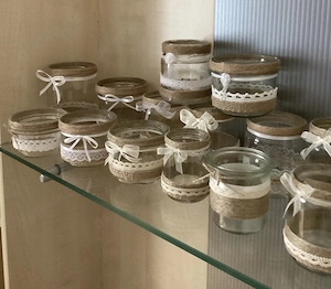 Windlicht-Teelichtgläser Hochzeitsdeko Tischdeko Vintage Style 