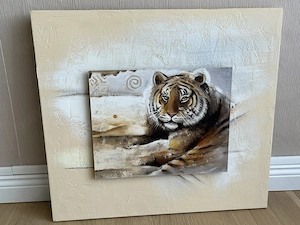 Sehr hübsches Tiger Bild 49x45x2cm
