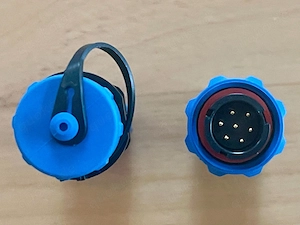 Kabelverbinder, Stecker + Buchse wasserdicht, 7-polig