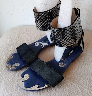 BRONX Extravagante Designer Leder Sandalen in Größe : 38 NEUWERTIG  Bild 5