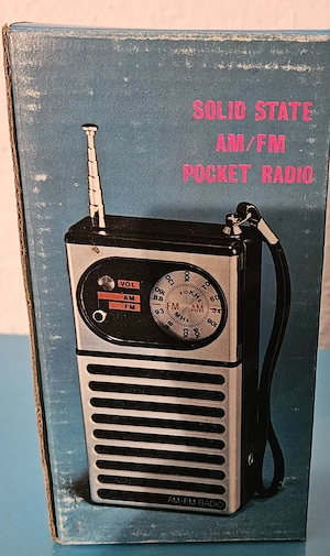 Vintage JSR AM FM Pocket Radio 70er Solid State Transistor Radio NOS OVP Retro