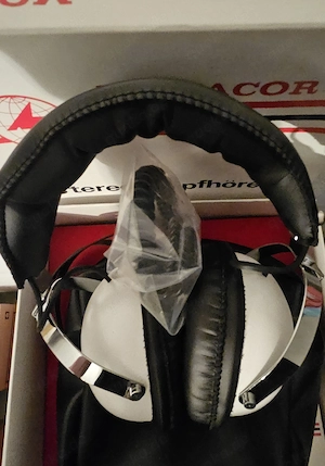 Monacor ES 800 Kopfhörer mit JB-300 Junction-Box und Originalverpackung   NOS !