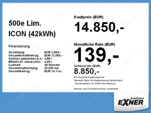 Fiat 500e Lim. ICON (42kWh) Navi+SHZ+KeyLess+KlimaA Bild 4