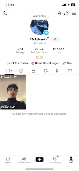 tiktok account mit 6k follower