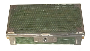 Alte Schatulle Drahtgitter grün