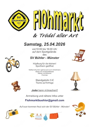 Flohmarkt und Trödel am 25.04.26 in Bühler -Münster 