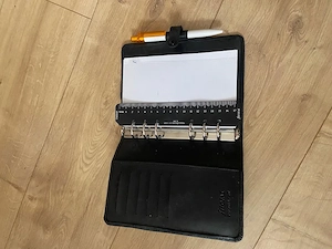 Timer, schwarz Leder, DIN-A-5, gebraucht