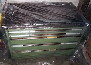 LISTA Schubladenschrank 120cm 1982 Staplersockel Originalzustand mit Arbeitsplatte