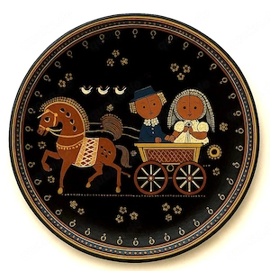 Handbemalter Keramik Wandteller   W. Aebi Hasle (Schweiz)