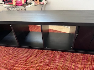 Kallax Regal 4er schwarz mit Schubladenteil