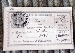 K. und K. Karte zum telefonischem Sprechen