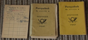 Alte Postsparbücher um 1960