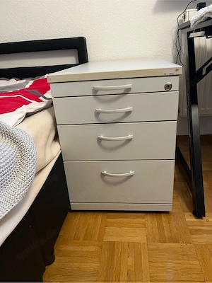 Rollcontainer Weiß 4 Fächers