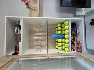 Moderne Wohnwand in weiß Eiche   sehr gepflegt   viel Stauraum