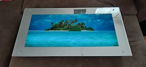 Großes Panorama-Leuchtbild (ca. 110x40 cm) mit täuschend echtem Wasserfall-Effekt und Tropen-Motiv