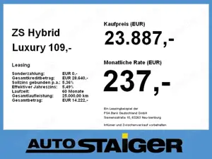 MG ZS Hybrid+ Luxury Lagerwagen*Vollausstattung Bild 4