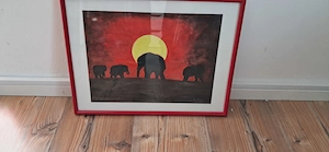 Handgemaltes Unikat: Afrikanische Savanne   Signiert (B. Decker)