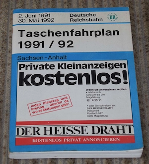 Taschenfahrplan 1991 92 Deutschland