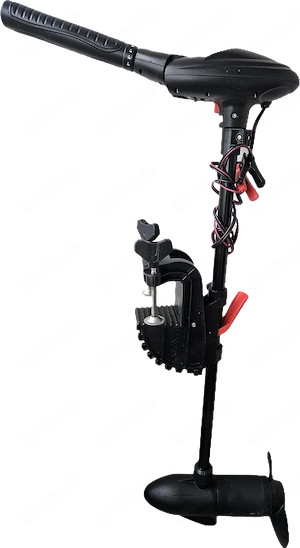 Mini Außenbordmotor 12 V für Schlauchboot mit Zubehör (Befestigung, Batterien, Ladegerät...)