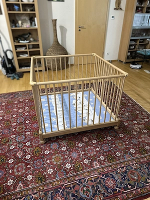 Geuther 2234 Laufstall Euro-Parc Buche natur, höhenverstellbar