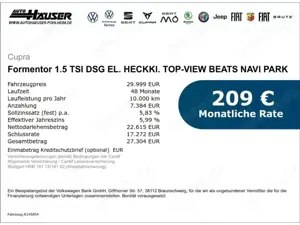 CUPRA Formentor 1.5 TSI DSG EL. HECKKl. TOP-VIEW BEATS NAVI PARK A Bild 2