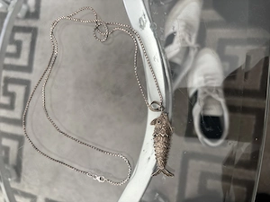 Silberkette mit Fisch Anhänger 